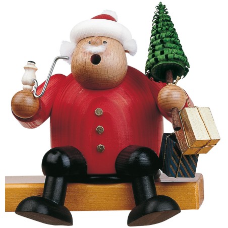 Räuchermann Kantenhocker Weihnachtsmann mit Baum und Geschenken