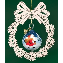 Baumbehang Kranz mit Glaskugel Weihnachtsmann