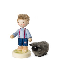 Flade Kinder - Junge mit schwarzem Schaf
