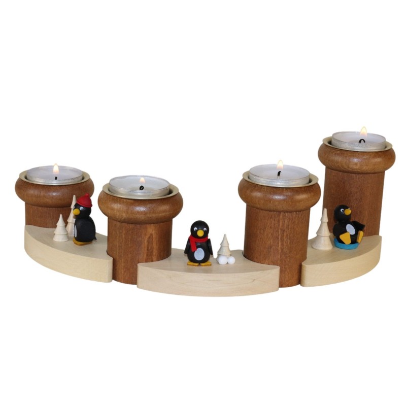 Adventsteelichthalter 7-teilig "Pinguine"