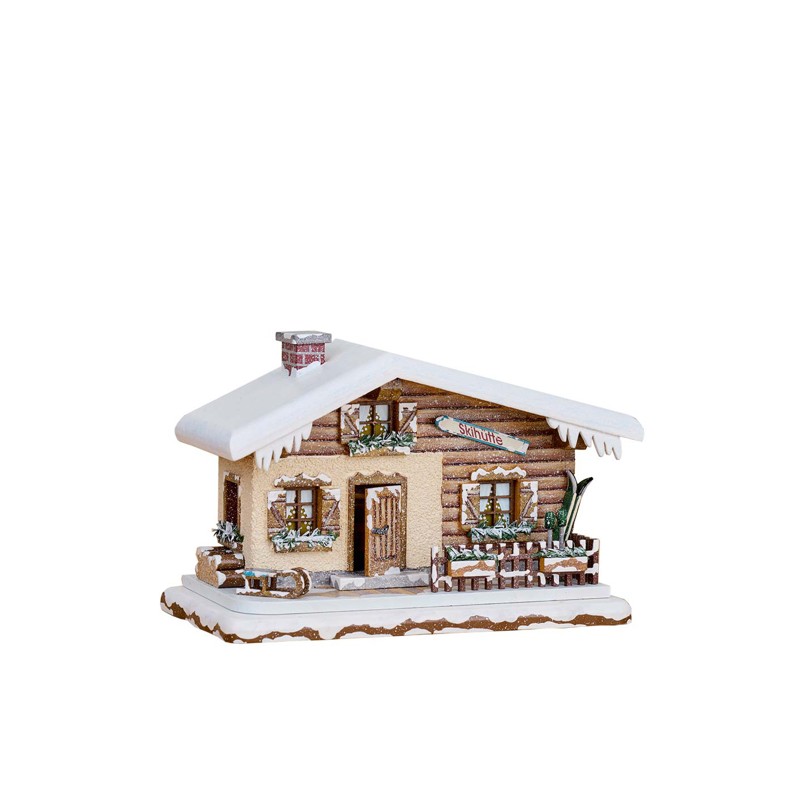 Hubrig Volkskunst GmbH Winterkinder Skihütte Neu 400h0009
